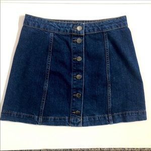TOPSHOP A Line Jean Mini Skirt